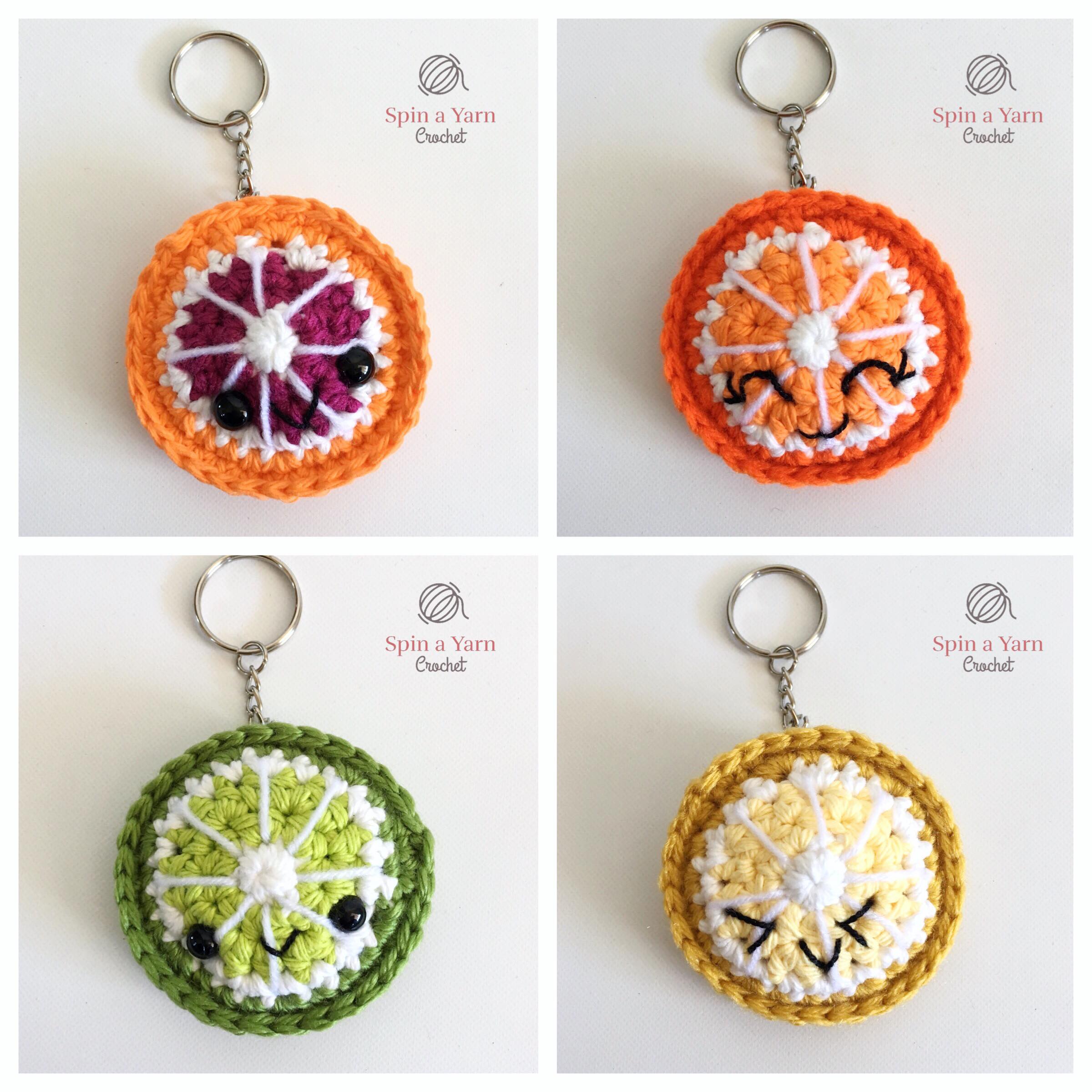 Fruit Slice Keychains Free Crochet Pattern