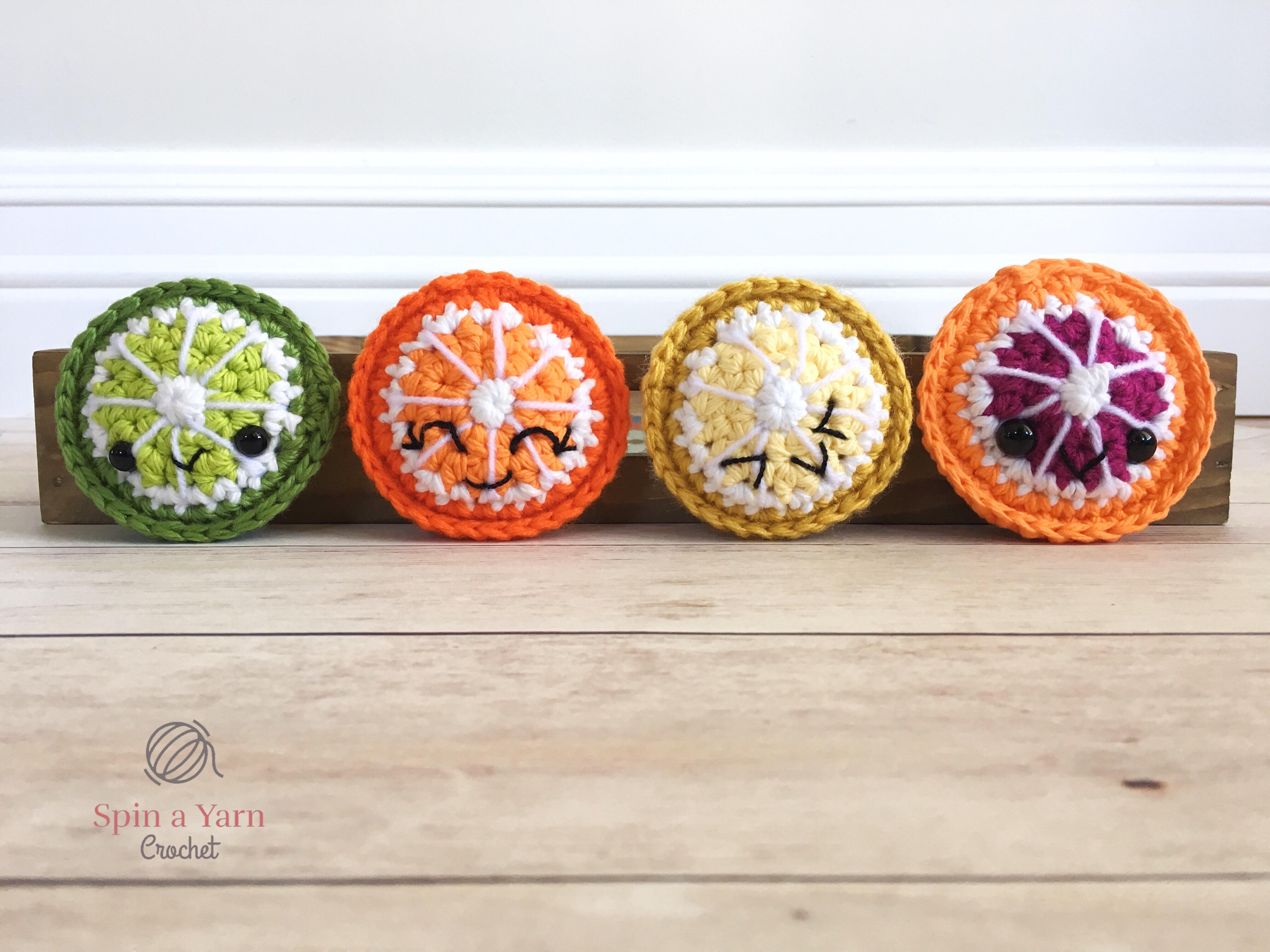 Fruit Slice Keychains Free Crochet Pattern