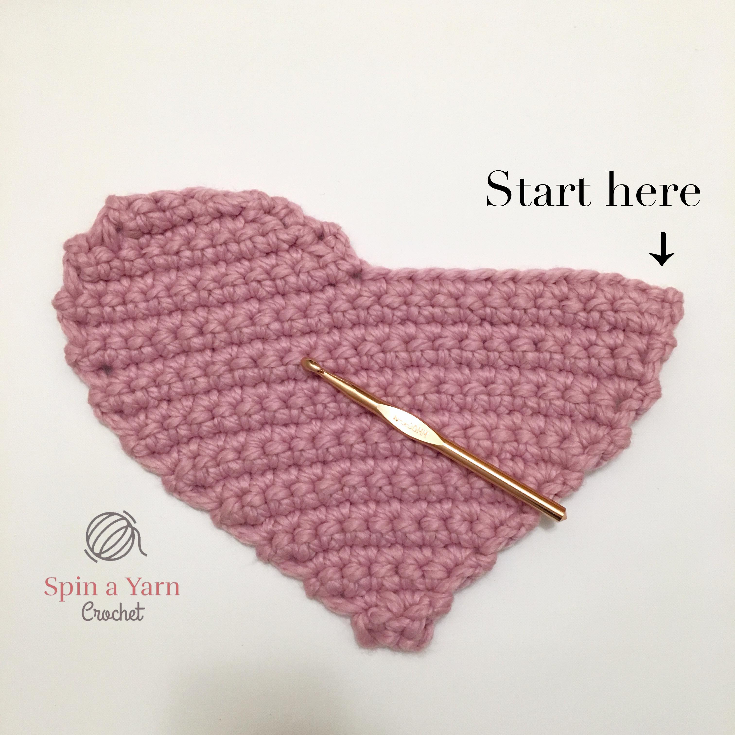 Crochet heart pillow clearance pattern