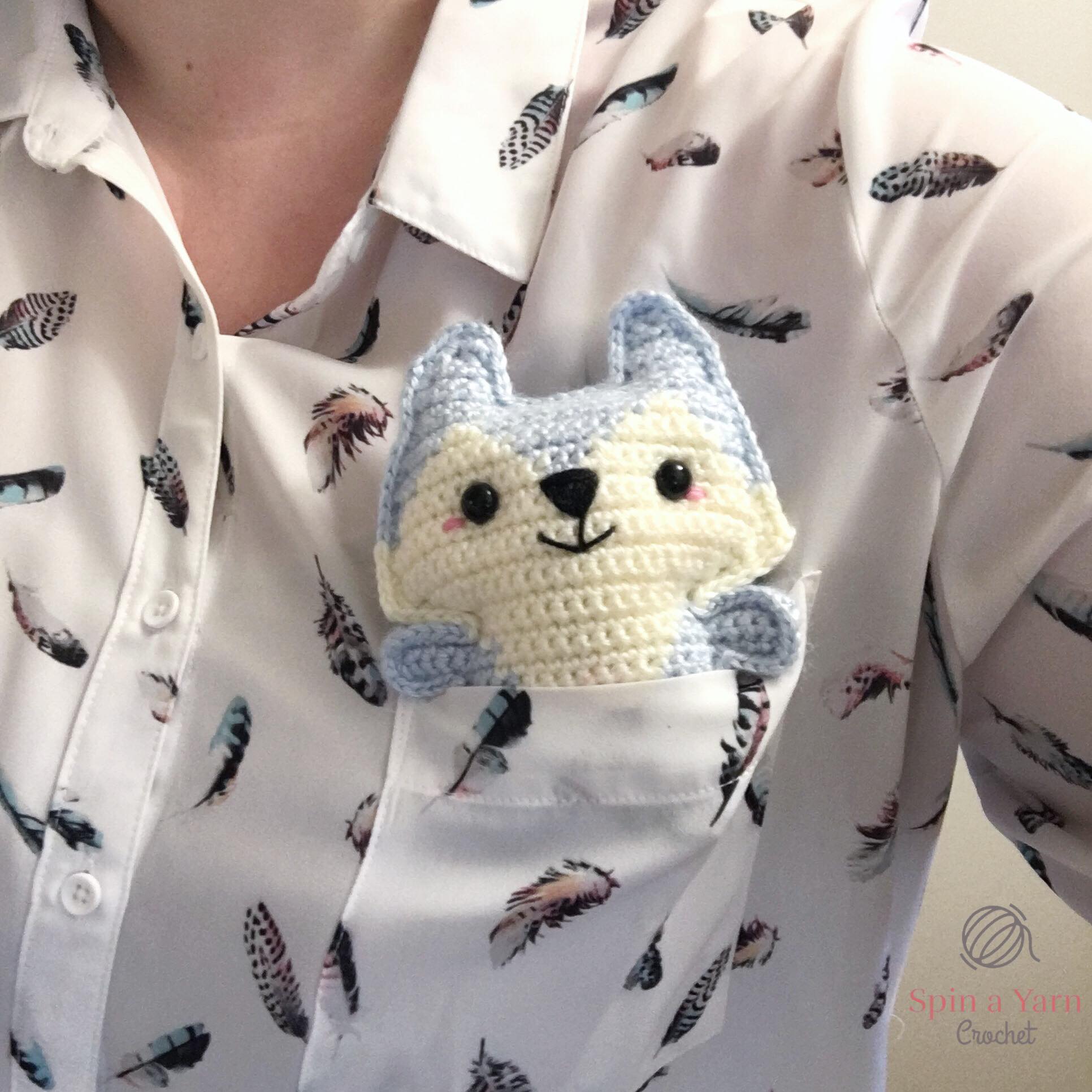 Cute fox crochet hooks fluffy yarn t-shirt | Sticker