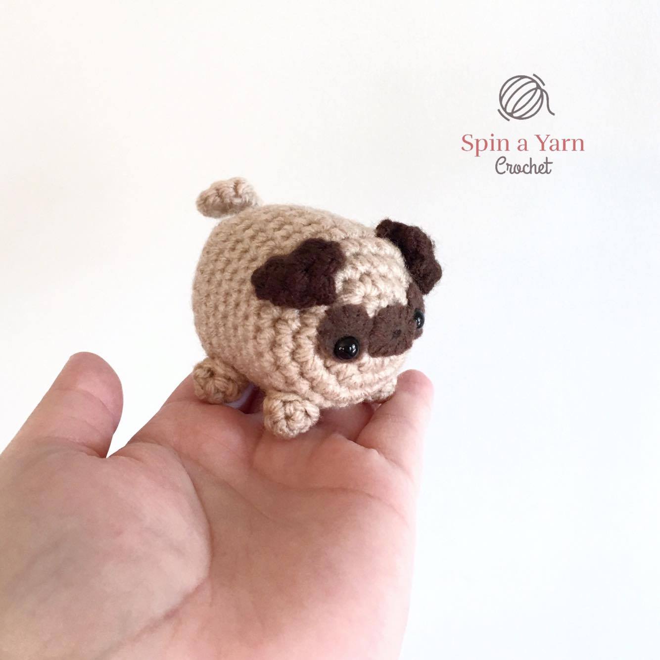 DIY Amigurumi Crochet Kit Little Pug / Craft Project Crochet Dog Pug /  Handmade Amigurumi Pug / 