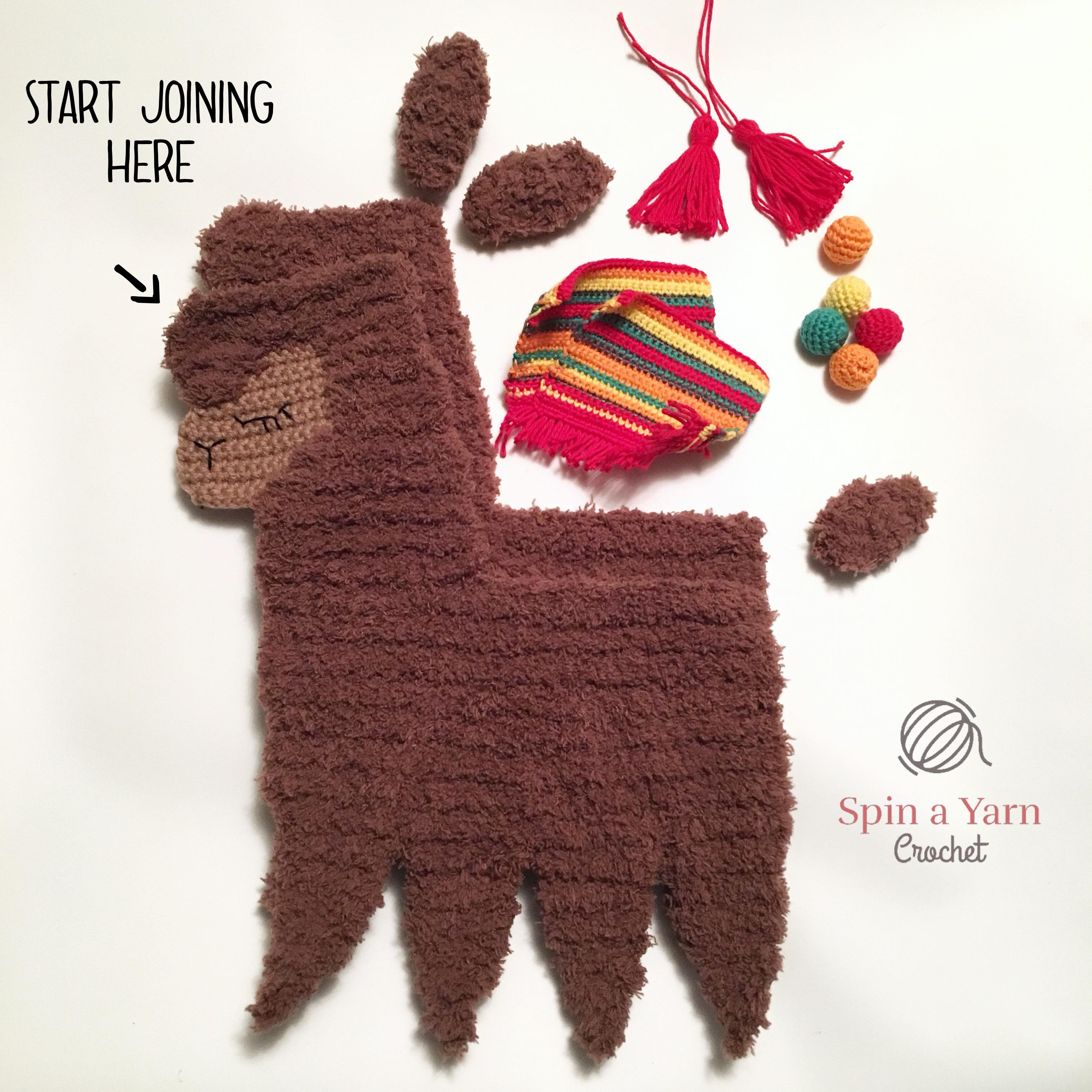 Ragdoll Llama Free Crochet Pattern Spin A Yarn Crochet - disassembled llama pieces