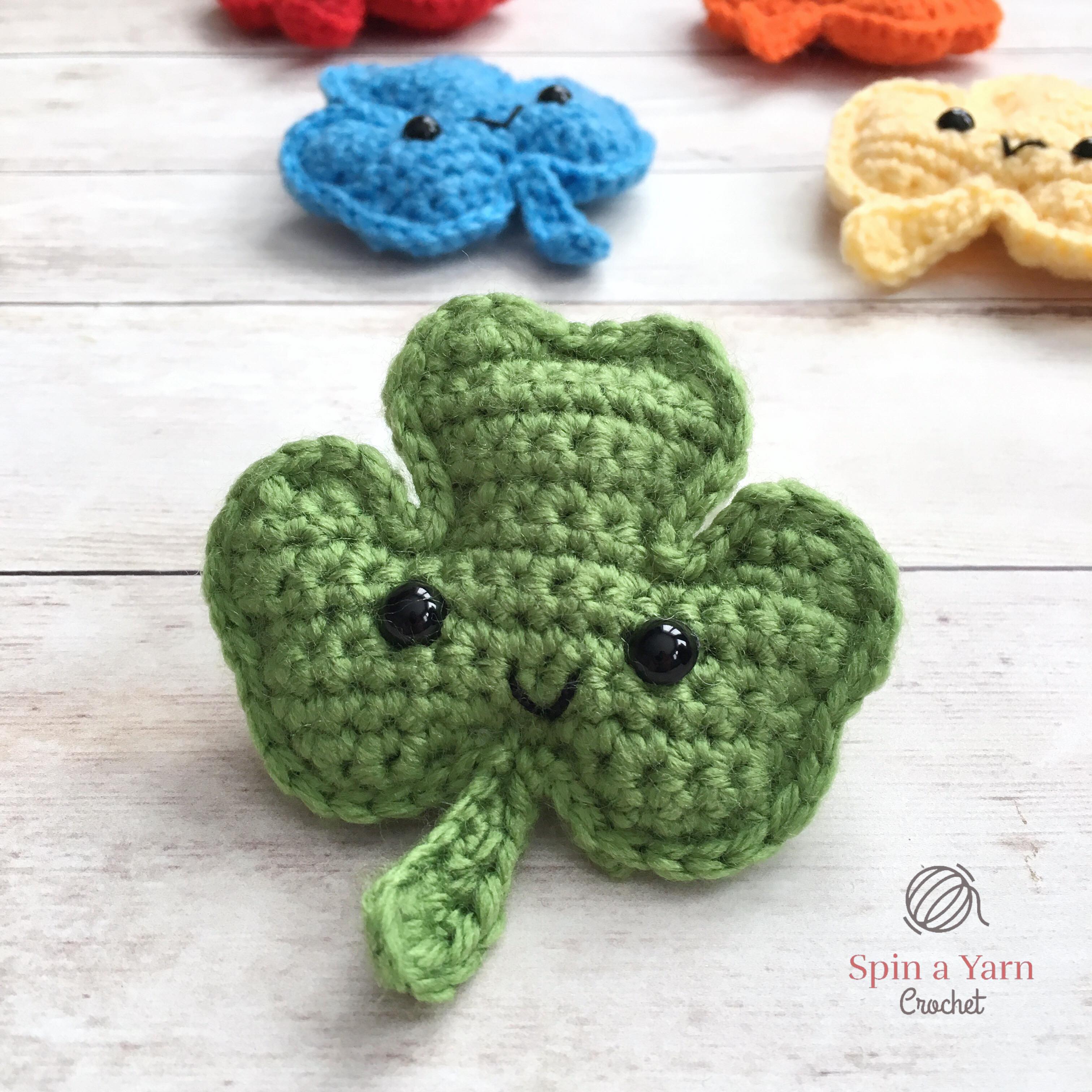 Shamrock Four Leaf Clover Crochet Tutorial [with narration] 