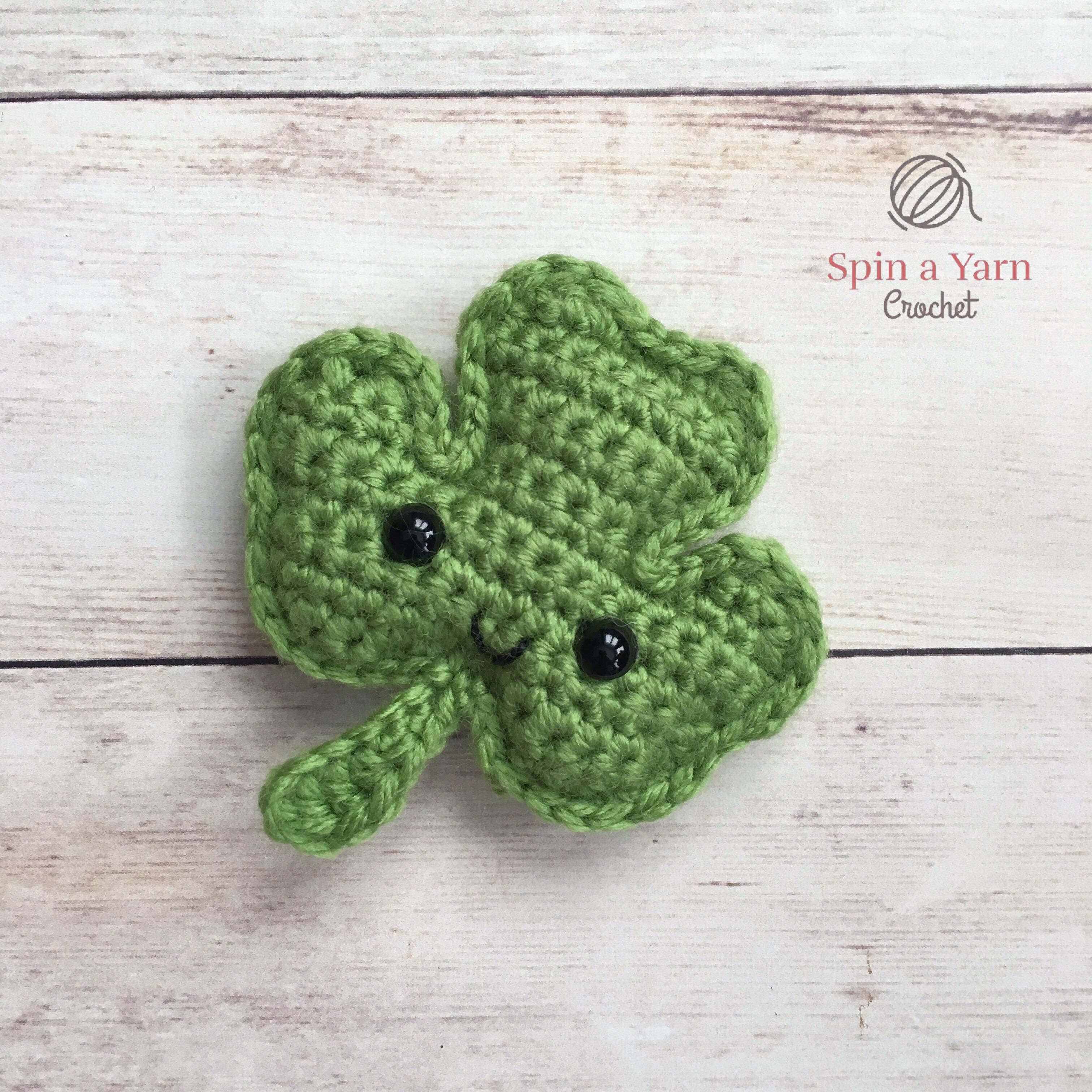 Crochet Four Leaf Clover Keychain  Crochet clover, Crochet leaves, Crochet  keychain pattern