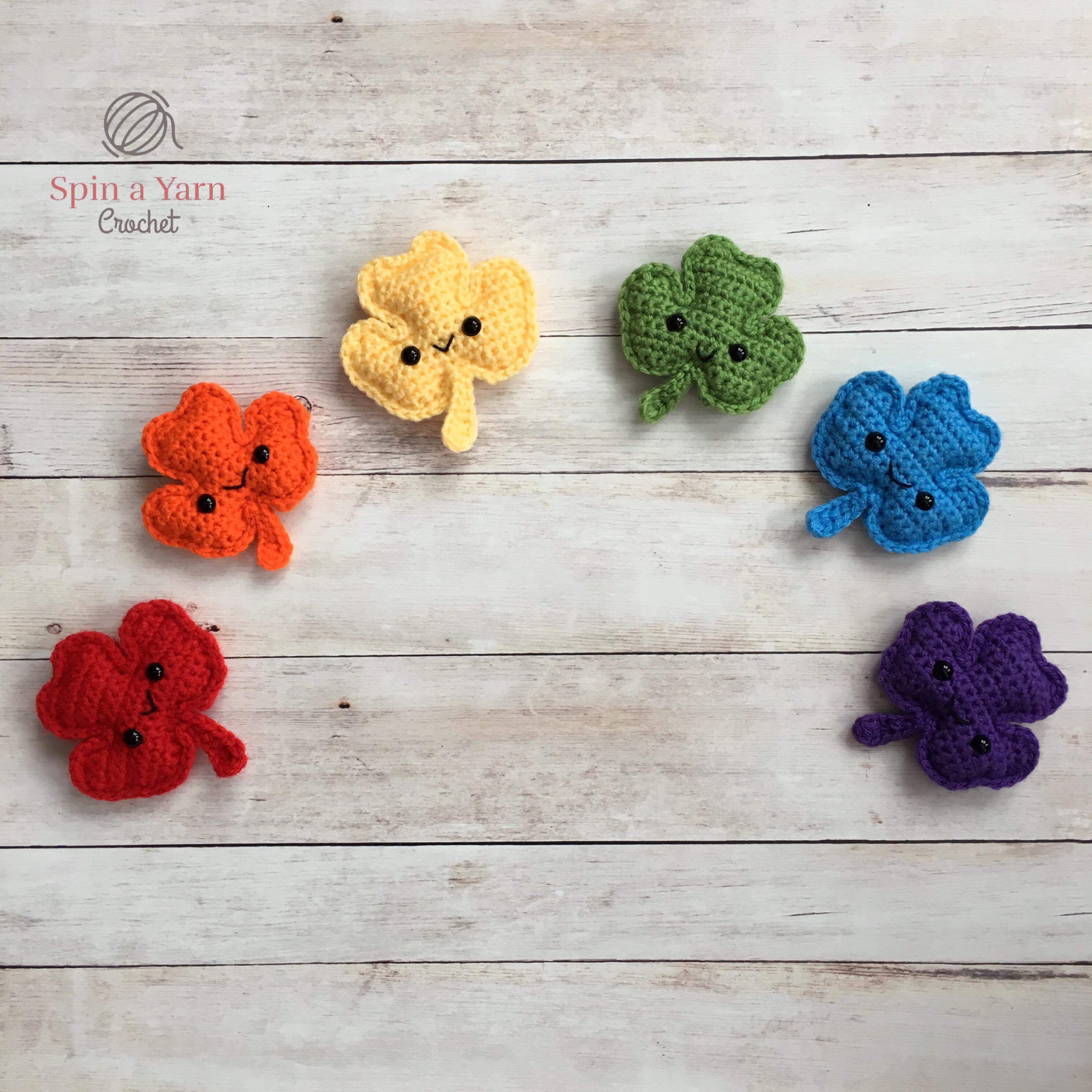 Crochet Four Leaf Clover Keychain  Crochet clover, Diy crochet, Crochet  patterns