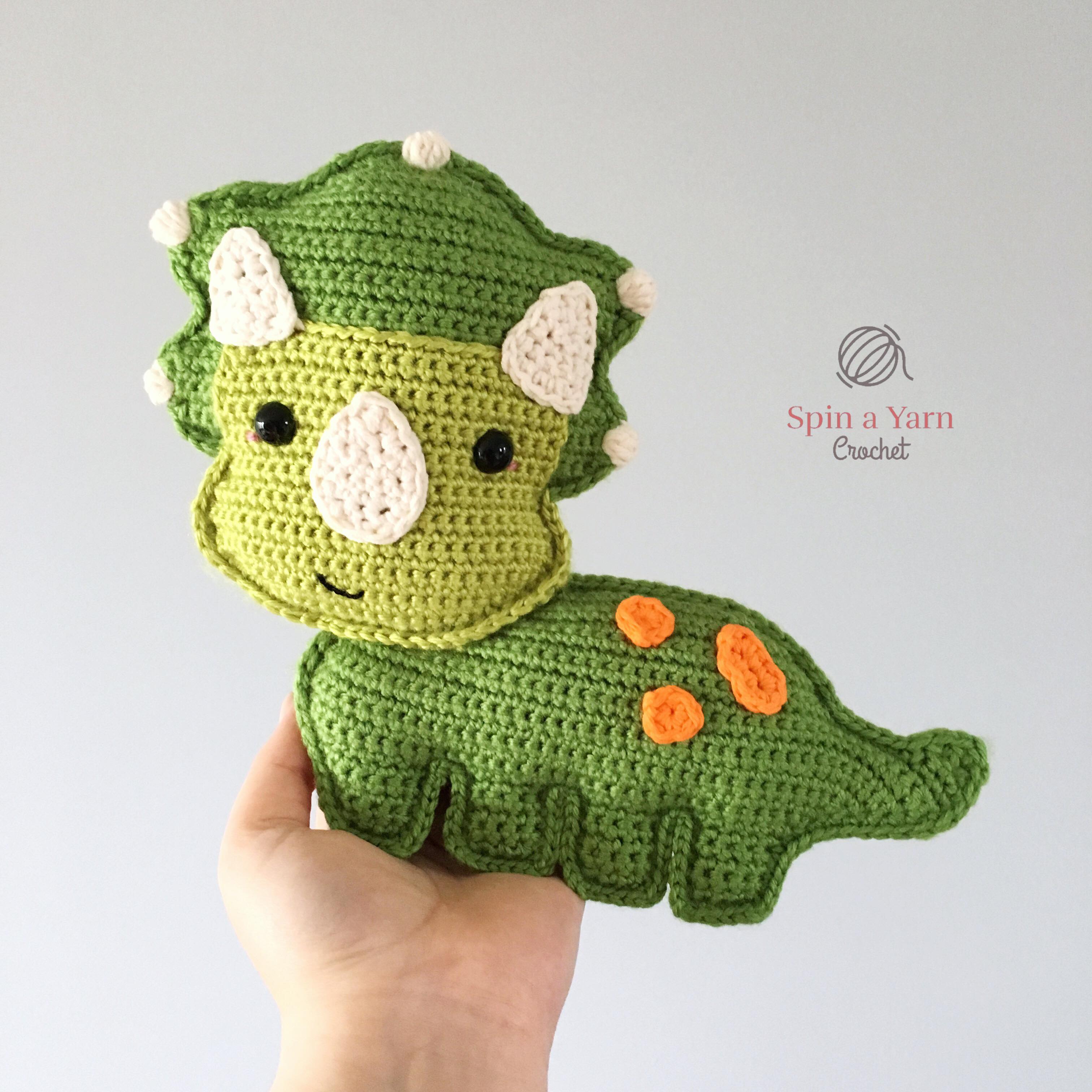 Triceratops Free Crochet Pattern • Spin a Yarn Crochet