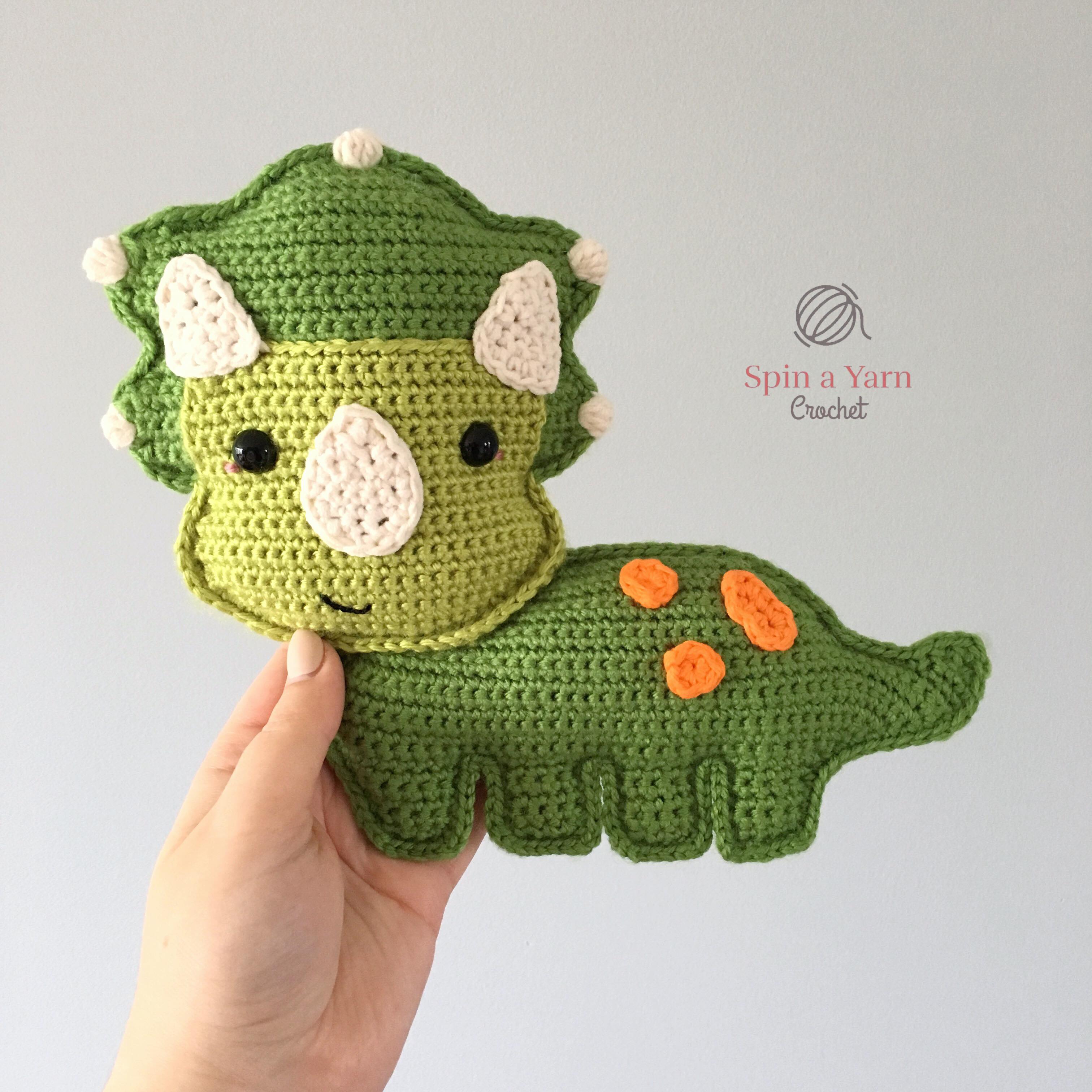 Triceratops Free Crochet Pattern • Spin a Yarn Crochet